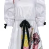 Ted Baker - White w/ Pink Large Floral Print Long Sleeve Dress Sz 4