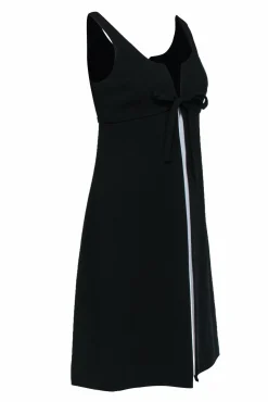 Teri Jon - Black & White Double Layer Sleeveless Shift Midi Dress Sz 4