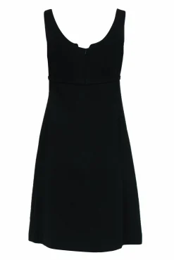 Teri Jon - Black & White Double Layer Sleeveless Shift Midi Dress Sz 4