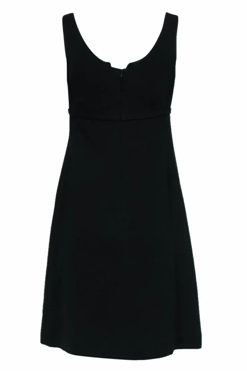 Teri Jon - Black & White Double Layer Sleeveless Shift Midi Dress Sz 4