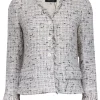 Teri Jon - Ivory & Black Tweed Button Front Jacket Sz 6