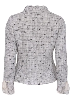 Teri Jon - Ivory & Black Tweed Button Front Jacket Sz 6