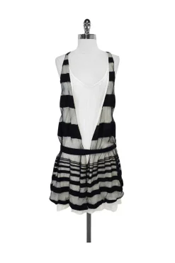 Thakoon - Black & White Cotton Blend Sleeveless Dress Sz 10