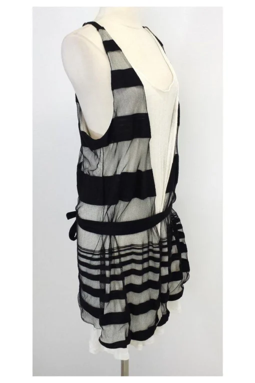 Thakoon - Black & White Cotton Blend Sleeveless Dress Sz 10