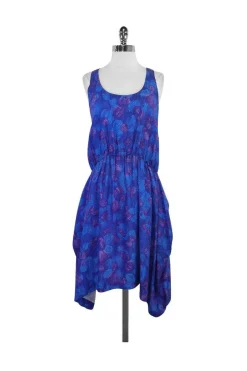 Thakoon - Blue & Purple Print Silk Sleeveless Dress Sz 6