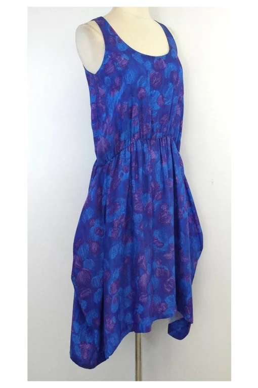 Thakoon - Blue & Purple Print Silk Sleeveless Dress Sz 6