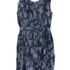 Thakoon - Blue Denim Print Gathered Sleeveless Dress Sz 0