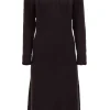 Thakoon - Brown Wool Blend Long Sleeve Rib Knit Sweater Dress Sz M