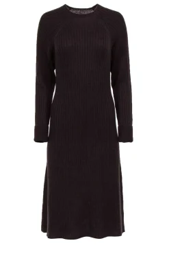 Thakoon - Brown Wool Blend Long Sleeve Rib Knit Sweater Dress Sz M