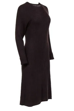 Thakoon - Brown Wool Blend Long Sleeve Rib Knit Sweater Dress Sz M
