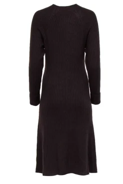 Thakoon - Brown Wool Blend Long Sleeve Rib Knit Sweater Dress Sz M