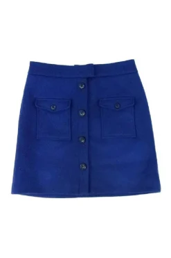Thakoon - Navy Double Pocket Front Wool Skirt Sz 6