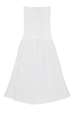 The Garment - Ivory Knit & Crotchet Midi Skirt Sz 8