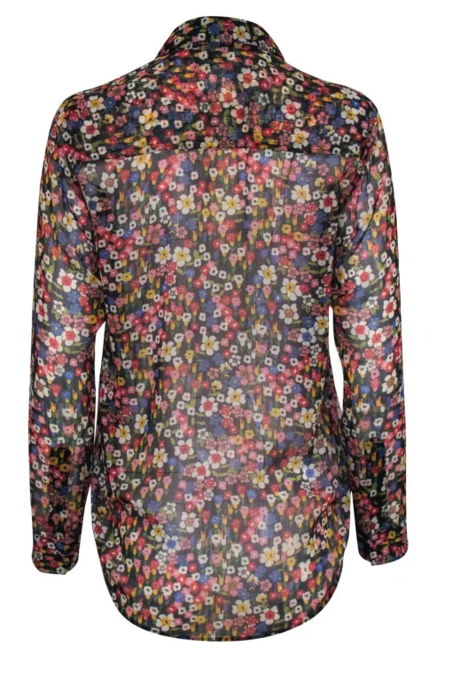 The Kooples - Black & Multi Color Floral Button Down Top Sz S
