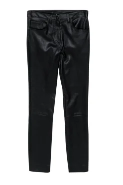The Row - Black Shiny Leather Skinny Pants Sz 0