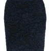 The Row - Navy & Black Fuzzy Textured Pencil Skirt Sz S