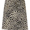 Theory - Beige & Black Giraffe Print Side Slit Midi Skirt Sz S