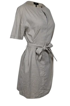 Theory - Beige Linen Blend Belted Shift Dress Sz 4