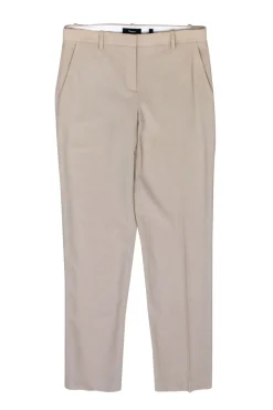 Theory - Beige Wool Slim Fit Tapered Dress Pants Sz 0