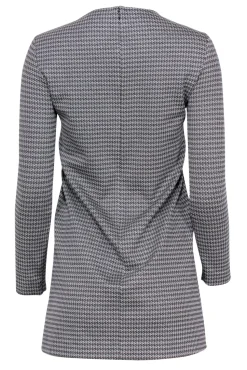 Theory - Black & Grey Mini Houndstooth Print Long Sleeve Dress Sz 0