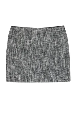 Theory - Black & White Marbled Tweed Miniskirt Sz 2