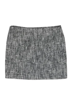 Theory - Black & White Marbled Tweed Miniskirt Sz 2