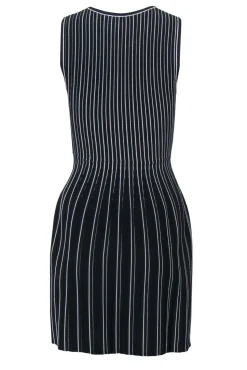 Theory - Black & White Pinstriped Sleeveless “Shell” Sheath Dress Sz P