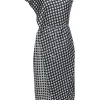 Theory - Black & White Square Print Silk Wrap Dress Sz 10