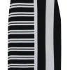 Theory - Black & White Striped Knit Midi Skirt Sz S