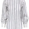 Theory - Black & White Striped Button-Up Blouse Sz P