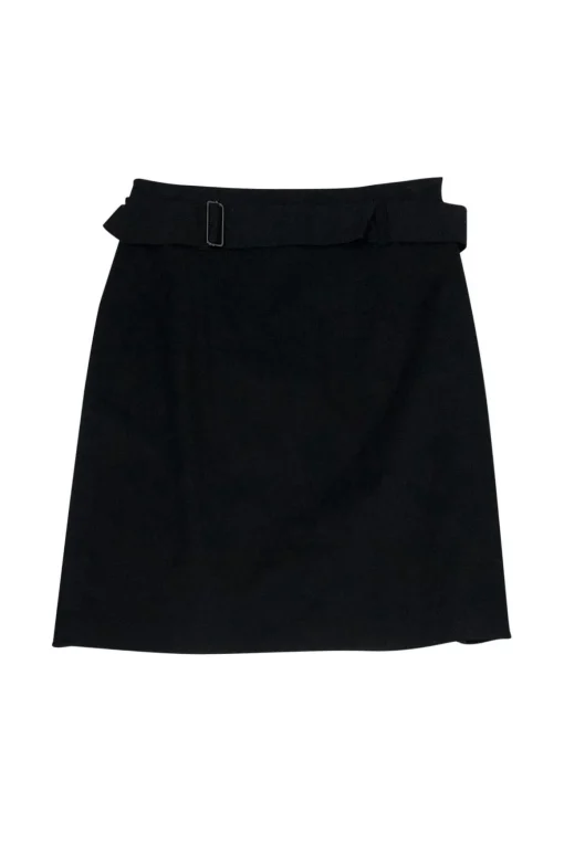 Theory - Black Belted Cotton Skirt Sz 6