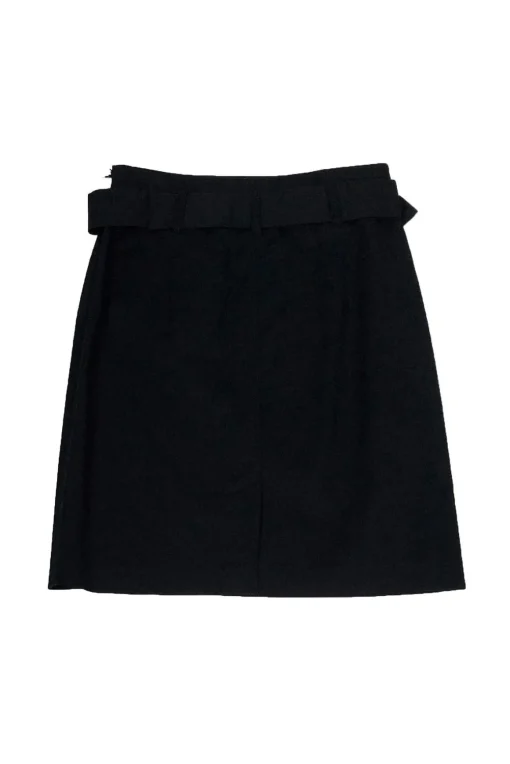Theory - Black Belted Cotton Skirt Sz 6