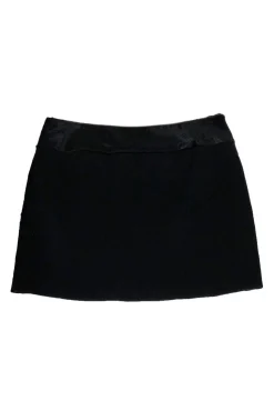 Theory - Black Calf Fur Wrap Miniskirt Sz 12