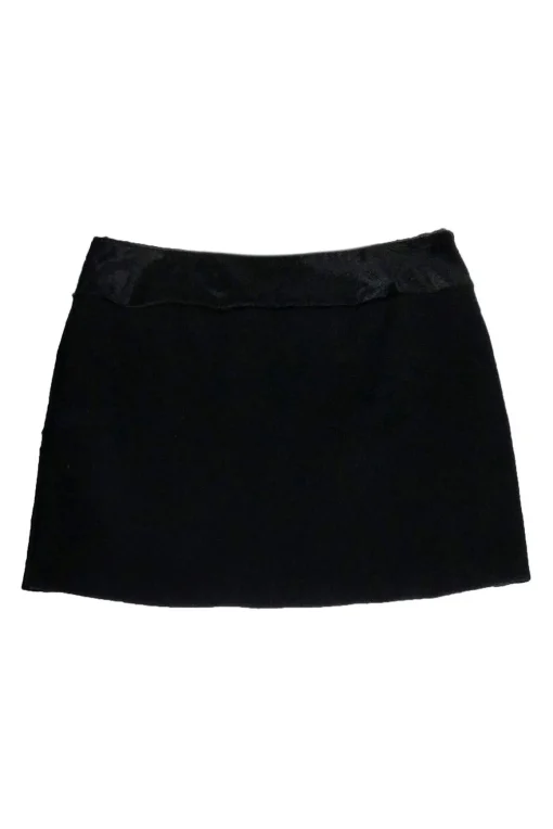 Theory - Black Calf Fur Wrap Miniskirt Sz 12