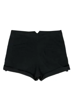 Theory - Black High Waisted Linen Blend Shorts Sz 2
