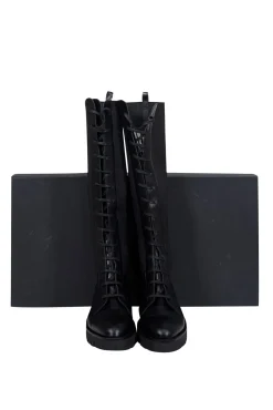 Theory - Black Laced Lug Boot Sz 10