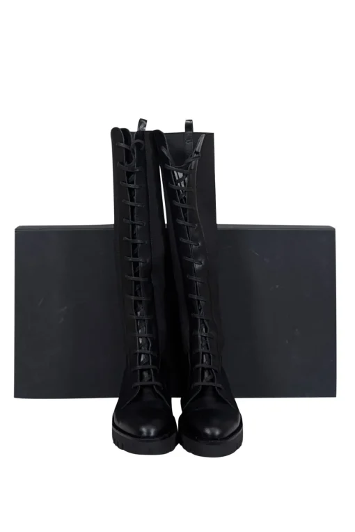 Theory - Black Laced Lug Boot Sz 10