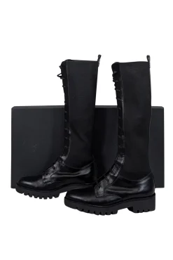 Theory - Black Laced Lug Boot Sz 10