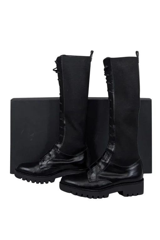 Theory - Black Laced Lug Boot Sz 10