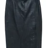 Theory - Black Lamb Leather w/ Zipper Front Slit Sz 0