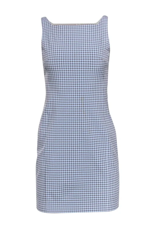 Theory - Blue & Beige Plaid Shift Dress Sz 2