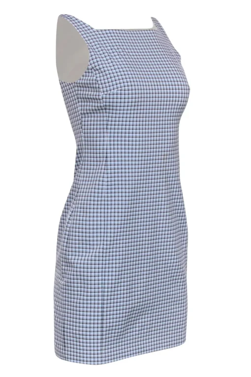 Theory - Blue & Beige Plaid Shift Dress Sz 2