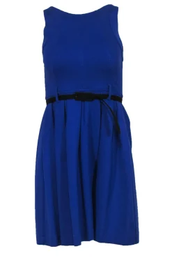 Theory - Blue Sleeveless Pleated Fit & Flare Dress w/ Belt Sz 0