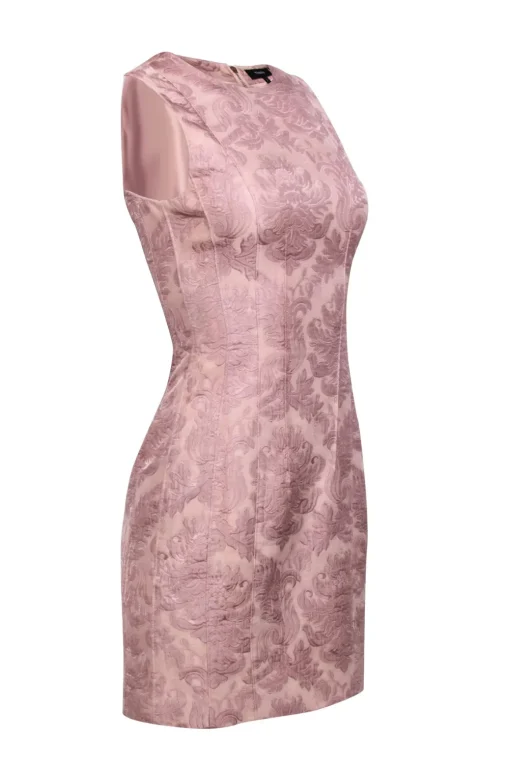 Theory - Blush Pink Floral Brocade Sleeveless Dress Sz S