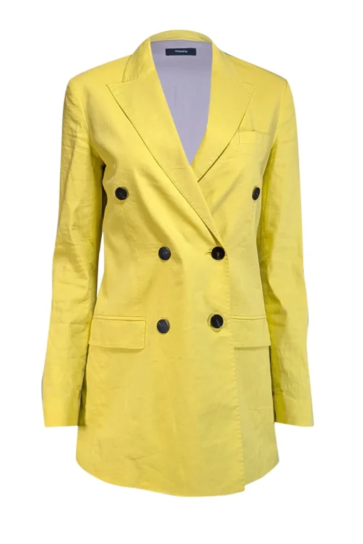 Theory - Bright Lime Linen Blend Blazer Sz 4