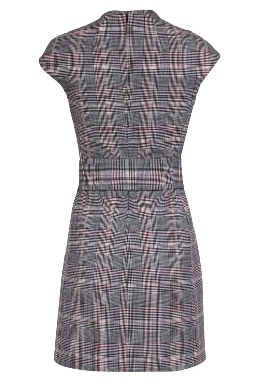 Theory - Brown & Merlot Plaid Cap Sleeve Sheath Dress Sz 4