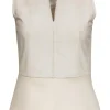 Theory - Cream Calf Fur Tank w/ Peplum Sz P