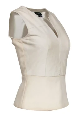 Theory - Cream Calf Fur Tank w/ Peplum Sz P