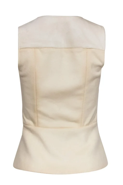 Theory - Cream Calf Fur Tank w/ Peplum Sz P