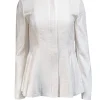 Theory - Cream Canvas Tweed Raw Edge Jacket Sz 4